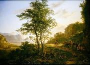 Jan Both Italianate Landscape with travellers oil painting on canvas